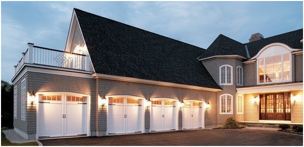 Large house with four garage doors